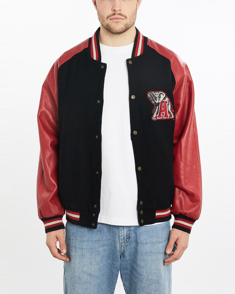 Vintage, 90s, NCAA, Alabama, Crimson, Tide, Varsity, Jacket, The Real Deal, size extra large, colour Multicolour, newtown, sydney, australia, thrift store, opshop, preloved, secondhand, sustainable, retro, antique, 70s, 80s, 90s, 2000s, 00s, fashion, clothing, streetwear, trendy, garment, style, boutique, store, shop, archive, sale, cheap, best, top, Jackets