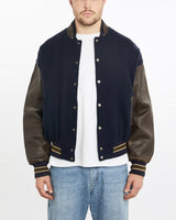 Vintage, 90s, Varsity, Jacket, The Real Deal, size extra large, colour Navy, newtown, sydney, australia, thrift store, opshop, preloved, secondhand, sustainable, retro, antique, 70s, 80s, 90s, 2000s, 00s, fashion, clothing, streetwear, trendy, garment, style, boutique, store, shop, archive, sale, cheap, best, top, Jackets