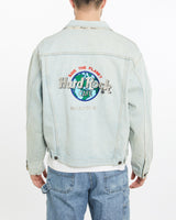 Vintage, 90s, Hard, Rock, Cafe, Shanghai, Denim, Jacket, The Real Deal, size extra large, colour Blue, newtown, sydney, australia, thrift store, opshop, preloved, secondhand, sustainable, retro, antique, 70s, 80s, 90s, 2000s, 00s, fashion, clothing, streetwear, trendy, garment, style, boutique, store, shop, archive, sale, cheap, best, top, Jackets