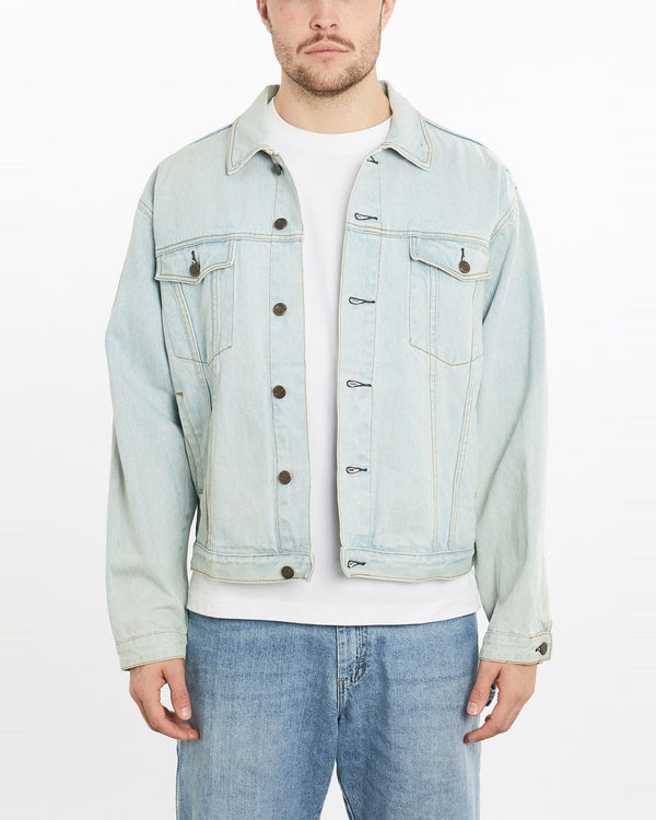 Vintage, 90s, Hard, Rock, Cafe, Shanghai, Denim, Jacket, The Real Deal, size extra large, colour Blue, newtown, sydney, australia, thrift store, opshop, preloved, secondhand, sustainable, retro, antique, 70s, 80s, 90s, 2000s, 00s, fashion, clothing, streetwear, trendy, garment, style, boutique, store, shop, archive, sale, cheap, best, top, Jackets