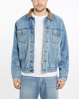 Vintage, 90s, Wrangler, Sherpa, Lined, Denim, Jacket, The Real Deal, size extra large, colour Blue, newtown, sydney, australia, thrift store, opshop, preloved, secondhand, sustainable, retro, antique, 70s, 80s, 90s, 2000s, 00s, fashion, clothing, streetwear, trendy, garment, style, boutique, store, shop, archive, sale, cheap, best, top, Jackets