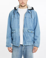 Vintage, Wrangler, Sherpa, Lined, Jacket, The Real Deal, size extra large, colour Blue, newtown, sydney, australia, thrift store, opshop, preloved, secondhand, sustainable, retro, antique, 70s, 80s, 90s, 2000s, 00s, fashion, clothing, streetwear, trendy, garment, style, boutique, store, shop, archive, sale, cheap, best, top, Jackets