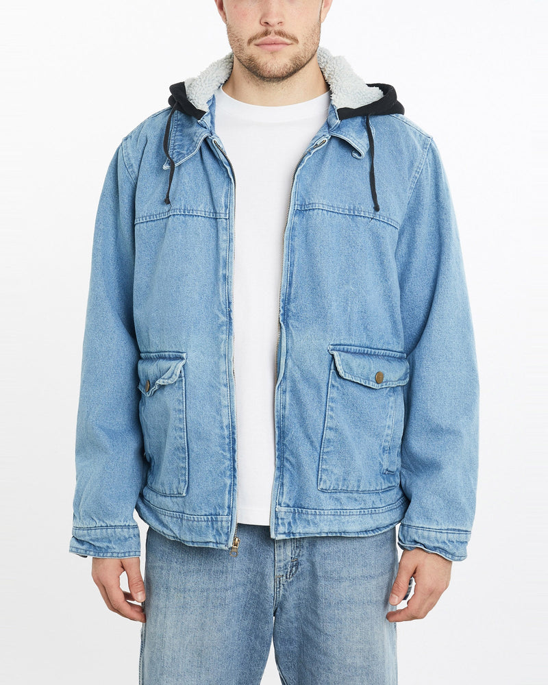 Vintage, Wrangler, Sherpa, Lined, Jacket, The Real Deal, size extra large, colour Blue, newtown, sydney, australia, thrift store, opshop, preloved, secondhand, sustainable, retro, antique, 70s, 80s, 90s, 2000s, 00s, fashion, clothing, streetwear, trendy, garment, style, boutique, store, shop, archive, sale, cheap, best, top, Jackets