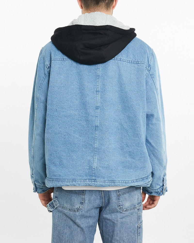 Vintage, Wrangler, Sherpa, Lined, Jacket, The Real Deal, size extra large, colour Blue, newtown, sydney, australia, thrift store, opshop, preloved, secondhand, sustainable, retro, antique, 70s, 80s, 90s, 2000s, 00s, fashion, clothing, streetwear, trendy, garment, style, boutique, store, shop, archive, sale, cheap, best, top, Jackets