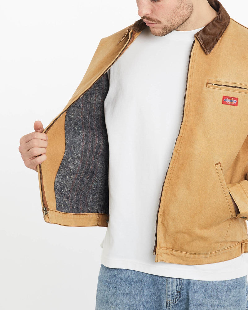 Vintage, 90s, Dickies, Detroit', Jacket, The Real Deal, size extra large, colour Beige, newtown, sydney, australia, thrift store, opshop, preloved, secondhand, sustainable, retro, antique, 70s, 80s, 90s, 2000s, 00s, fashion, clothing, streetwear, trendy, garment, style, boutique, store, shop, archive, sale, cheap, best, top, Jackets