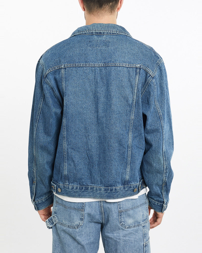 Vintage, 90s, Wrangler, Denim, Jacket, The Real Deal, size extra large, colour Blue, newtown, sydney, australia, thrift store, opshop, preloved, secondhand, sustainable, retro, antique, 70s, 80s, 90s, 2000s, 00s, fashion, clothing, streetwear, trendy, garment, style, boutique, store, shop, archive, sale, cheap, best, top, Jackets