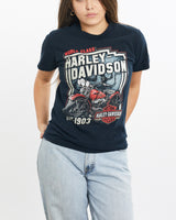 Harley, Davidson, Tee, The Real Deal, size extra small, colour Navy, newtown, sydney, australia, thrift store, opshop, preloved, secondhand, sustainable, retro, antique, 70s, 80s, 90s, 2000s, 00s, fashion, clothing, streetwear, trendy, garment, style, boutique, store, shop, archive, sale, cheap, best, top, T-Shirts