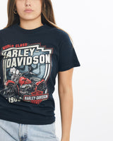 Harley, Davidson, Tee, The Real Deal, size extra small, colour Navy, newtown, sydney, australia, thrift store, opshop, preloved, secondhand, sustainable, retro, antique, 70s, 80s, 90s, 2000s, 00s, fashion, clothing, streetwear, trendy, garment, style, boutique, store, shop, archive, sale, cheap, best, top, T-Shirts