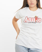 Vintage, 80s, Annie, A, New, Musical', Tee, The Real Deal, size extra small, colour White, newtown, sydney, australia, thrift store, opshop, preloved, secondhand, sustainable, retro, antique, 70s, 80s, 90s, 2000s, 00s, fashion, clothing, streetwear, trendy, garment, style, boutique, store, shop, archive, sale, cheap, best, top, T-Shirts