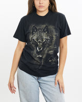 Vintage, 90s, Wolf, Wildlife, Tee, The Real Deal, size extra small, colour Black, newtown, sydney, australia, thrift store, opshop, preloved, secondhand, sustainable, retro, antique, 70s, 80s, 90s, 2000s, 00s, fashion, clothing, streetwear, trendy, garment, style, boutique, store, shop, archive, sale, cheap, best, top, T-Shirts