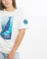 Vintage, 90s, Whale, Wildlife, Tee, The Real Deal, size extra small, colour White, newtown, sydney, australia, thrift store, opshop, preloved, secondhand, sustainable, retro, antique, 70s, 80s, 90s, 2000s, 00s, fashion, clothing, streetwear, trendy, garment, style, boutique, store, shop, archive, sale, cheap, best, top, T-Shirts