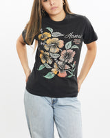 Vintage, 90s, Hawaii, Hibiscus, Tee, The Real Deal, size extra small, colour Black, newtown, sydney, australia, thrift store, opshop, preloved, secondhand, sustainable, retro, antique, 70s, 80s, 90s, 2000s, 00s, fashion, clothing, streetwear, trendy, garment, style, boutique, store, shop, archive, sale, cheap, best, top, T-Shirts