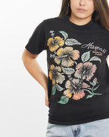 Vintage, 90s, Hawaii, Hibiscus, Tee, The Real Deal, size extra small, colour Black, newtown, sydney, australia, thrift store, opshop, preloved, secondhand, sustainable, retro, antique, 70s, 80s, 90s, 2000s, 00s, fashion, clothing, streetwear, trendy, garment, style, boutique, store, shop, archive, sale, cheap, best, top, T-Shirts