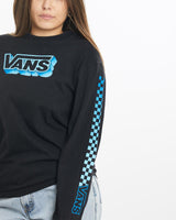 Vintage, Vans, Long, Sleeve, Tee, The Real Deal, size small, colour Black, newtown, sydney, australia, thrift store, opshop, preloved, secondhand, sustainable, retro, antique, 70s, 80s, 90s, 2000s, 00s, fashion, clothing, streetwear, trendy, garment, style, boutique, store, shop, archive, sale, cheap, best, top, T-Shirts