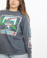 Vintage, 1984, Puma, Long, Sleeve, Tee, The Real Deal, size small, colour Grey, newtown, sydney, australia, thrift store, opshop, preloved, secondhand, sustainable, retro, antique, 70s, 80s, 90s, 2000s, 00s, fashion, clothing, streetwear, trendy, garment, style, boutique, store, shop, archive, sale, cheap, best, top, T-Shirts