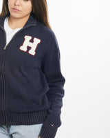 Vintage, Tommy, Hilfiger, Knit, Full, Zip, Sweater, The Real Deal, size small, colour Navy, newtown, sydney, australia, thrift store, opshop, preloved, secondhand, sustainable, retro, antique, 70s, 80s, 90s, 2000s, 00s, fashion, clothing, streetwear, trendy, garment, style, boutique, store, shop, archive, sale, cheap, best, top, Sweats and hoodies