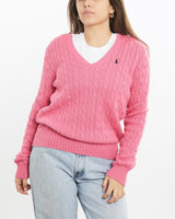Vintage, 90s, Ralph, Lauren, Polo, Sport, Cable, Knit, Sweater, The Real Deal, size small, colour Pink, newtown, sydney, australia, thrift store, opshop, preloved, secondhand, sustainable, retro, antique, 70s, 80s, 90s, 2000s, 00s, fashion, clothing, streetwear, trendy, garment, style, boutique, store, shop, archive, sale, cheap, best, top, Sweats and hoodies