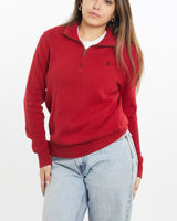 Vintage, Polo, Ralph, Lauren, Quarter, Zip, Knit, Sweater, The Real Deal, size small, colour Red, newtown, sydney, australia, thrift store, opshop, preloved, secondhand, sustainable, retro, antique, 70s, 80s, 90s, 2000s, 00s, fashion, clothing, streetwear, trendy, garment, style, boutique, store, shop, archive, sale, cheap, best, top, Sweats and hoodies
