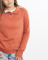 Vintage, Tommy, Hilfiger, Collared, Sweater, The Real Deal, size extra small, colour Orange, newtown, sydney, australia, thrift store, opshop, preloved, secondhand, sustainable, retro, antique, 70s, 80s, 90s, 2000s, 00s, fashion, clothing, streetwear, trendy, garment, style, boutique, store, shop, archive, sale, cheap, best, top, Sweats and hoodies