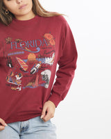 Vintage, 90s, Florida, Sweatshirt, The Real Deal, size small, colour Red, newtown, sydney, australia, thrift store, opshop, preloved, secondhand, sustainable, retro, antique, 70s, 80s, 90s, 2000s, 00s, fashion, clothing, streetwear, trendy, garment, style, boutique, store, shop, archive, sale, cheap, best, top, Sweats and hoodies