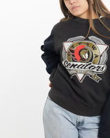 Vintage, 1991, NHL, Ottawa, Senators, Sweatshirt, The Real Deal, size small, colour Black, newtown, sydney, australia, thrift store, opshop, preloved, secondhand, sustainable, retro, antique, 70s, 80s, 90s, 2000s, 00s, fashion, clothing, streetwear, trendy, garment, style, boutique, store, shop, archive, sale, cheap, best, top, Sweats and hoodies