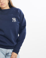 Vintage, 90s, MLB, New, York, Yankees, Sweatshirt, The Real Deal, size extra small, colour Navy, newtown, sydney, australia, thrift store, opshop, preloved, secondhand, sustainable, retro, antique, 70s, 80s, 90s, 2000s, 00s, fashion, clothing, streetwear, trendy, garment, style, boutique, store, shop, archive, sale, cheap, best, top, Sweats and hoodies