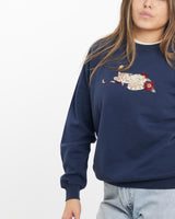 Vintage, 90s, Cat, Sweatshirt, The Real Deal, size extra small, colour Navy, newtown, sydney, australia, thrift store, opshop, preloved, secondhand, sustainable, retro, antique, 70s, 80s, 90s, 2000s, 00s, fashion, clothing, streetwear, trendy, garment, style, boutique, store, shop, archive, sale, cheap, best, top, Sweats and hoodies