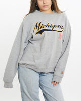 Vintage, Starter, University, of, Michigan, Sweatshirt, The Real Deal, size medium, colour Grey, newtown, sydney, australia, thrift store, opshop, preloved, secondhand, sustainable, retro, antique, 70s, 80s, 90s, 2000s, 00s, fashion, clothing, streetwear, trendy, garment, style, boutique, store, shop, archive, sale, cheap, best, top, Sweats and hoodies