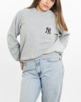Vintage, 90s, MLB, New, York, Yankees, Sweatshirt, The Real Deal, size extra small, colour Grey, newtown, sydney, australia, thrift store, opshop, preloved, secondhand, sustainable, retro, antique, 70s, 80s, 90s, 2000s, 00s, fashion, clothing, streetwear, trendy, garment, style, boutique, store, shop, archive, sale, cheap, best, top, Sweats and hoodies
