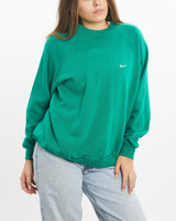 Vintage, 90s, Nike, Sweatshirt, The Real Deal, size small, colour Green, newtown, sydney, australia, thrift store, opshop, preloved, secondhand, sustainable, retro, antique, 70s, 80s, 90s, 2000s, 00s, fashion, clothing, streetwear, trendy, garment, style, boutique, store, shop, archive, sale, cheap, best, top, Sweats and hoodies