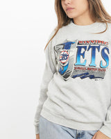 Vintage, 1993, NHL, Winnipeg, Jets, Sweatshirt, The Real Deal, size extra small, colour Grey, newtown, sydney, australia, thrift store, opshop, preloved, secondhand, sustainable, retro, antique, 70s, 80s, 90s, 2000s, 00s, fashion, clothing, streetwear, trendy, garment, style, boutique, store, shop, archive, sale, cheap, best, top, Sweats and hoodies