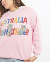 Vintage, 90s, Australia, Down, Under, Sweatshirt, The Real Deal, size small, colour Pink, newtown, sydney, australia, thrift store, opshop, preloved, secondhand, sustainable, retro, antique, 70s, 80s, 90s, 2000s, 00s, fashion, clothing, streetwear, trendy, garment, style, boutique, store, shop, archive, sale, cheap, best, top, Sweats and hoodies