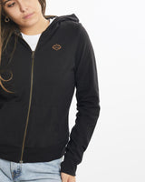 Vintage, Harley, Davidson, Reversible, Hooded, Sweatshirt, The Real Deal, size extra small, colour Black, newtown, sydney, australia, thrift store, opshop, preloved, secondhand, sustainable, retro, antique, 70s, 80s, 90s, 2000s, 00s, fashion, clothing, streetwear, trendy, garment, style, boutique, store, shop, archive, sale, cheap, best, top, Sweats and hoodies