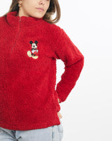 Vintage, Disney, Mickey, Mouse, Fleece, Sweatshirt, The Real Deal, size extra small, colour Red, newtown, sydney, australia, thrift store, opshop, preloved, secondhand, sustainable, retro, antique, 70s, 80s, 90s, 2000s, 00s, fashion, clothing, streetwear, trendy, garment, style, boutique, store, shop, archive, sale, cheap, best, top, Sweats and hoodies