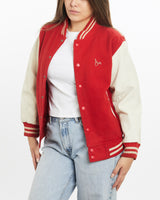 Vintage, 90s, Troy, Varsity, Jacket, The Real Deal, size small, colour Red, newtown, sydney, australia, thrift store, opshop, preloved, secondhand, sustainable, retro, antique, 70s, 80s, 90s, 2000s, 00s, fashion, clothing, streetwear, trendy, garment, style, boutique, store, shop, archive, sale, cheap, best, top, Jackets