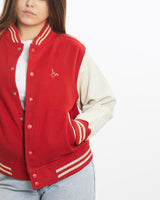 Vintage, 90s, Troy, Varsity, Jacket, The Real Deal, size small, colour Red, newtown, sydney, australia, thrift store, opshop, preloved, secondhand, sustainable, retro, antique, 70s, 80s, 90s, 2000s, 00s, fashion, clothing, streetwear, trendy, garment, style, boutique, store, shop, archive, sale, cheap, best, top, Jackets