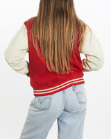 Vintage, 90s, Troy, Varsity, Jacket, The Real Deal, size small, colour Red, newtown, sydney, australia, thrift store, opshop, preloved, secondhand, sustainable, retro, antique, 70s, 80s, 90s, 2000s, 00s, fashion, clothing, streetwear, trendy, garment, style, boutique, store, shop, archive, sale, cheap, best, top, Jackets