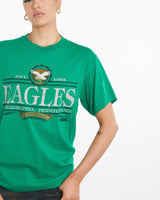 Vintage, 90s, NFL, Philadelphia, Eagles, Tee, The Real Deal, size medium, colour Green, newtown, sydney, australia, thrift store, opshop, preloved, secondhand, sustainable, retro, antique, 70s, 80s, 90s, 2000s, 00s, fashion, clothing, streetwear, trendy, garment, style, boutique, store, shop, archive, sale, cheap, best, top, T-Shirts