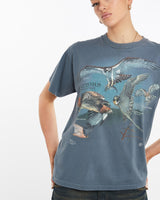 Vintage, 2001, Birds, of, Prey, Wildlife, Tee, The Real Deal, size medium, colour Blue, newtown, sydney, australia, thrift store, opshop, preloved, secondhand, sustainable, retro, antique, 70s, 80s, 90s, 2000s, 00s, fashion, clothing, streetwear, trendy, garment, style, boutique, store, shop, archive, sale, cheap, best, top, T-Shirts