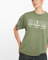 Vintage, Live, Love, Landcare, Tee, The Real Deal, size large, colour Green, newtown, sydney, australia, thrift store, opshop, preloved, secondhand, sustainable, retro, antique, 70s, 80s, 90s, 2000s, 00s, fashion, clothing, streetwear, trendy, garment, style, boutique, store, shop, archive, sale, cheap, best, top, T-Shirts