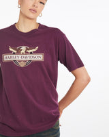 Vintage, 1995, Harley, Davidson, Tee, The Real Deal, size medium, colour Burgundy, newtown, sydney, australia, thrift store, opshop, preloved, secondhand, sustainable, retro, antique, 70s, 80s, 90s, 2000s, 00s, fashion, clothing, streetwear, trendy, garment, style, boutique, store, shop, archive, sale, cheap, best, top, T-Shirts