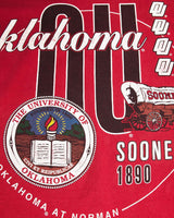 Vintage, 90s, NCAA, Oklahoma, Sooners, Tee, The Real Deal, size medium, colour Red, newtown, sydney, australia, thrift store, opshop, preloved, secondhand, sustainable, retro, antique, 70s, 80s, 90s, 2000s, 00s, fashion, clothing, streetwear, trendy, garment, style, boutique, store, shop, archive, sale, cheap, best, top, T-Shirts