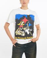 Vintage, Pittsburgh, Pirates, &, Penguins, Tee, The Real Deal, size medium, colour White, newtown, sydney, australia, thrift store, opshop, preloved, secondhand, sustainable, retro, antique, 70s, 80s, 90s, 2000s, 00s, fashion, clothing, streetwear, trendy, garment, style, boutique, store, shop, archive, sale, cheap, best, top, T-Shirts