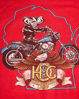 Vintage, 1992, Harley, Davidson, H.O.G., Rally, Tee, The Real Deal, size medium, colour Red, newtown, sydney, australia, thrift store, opshop, preloved, secondhand, sustainable, retro, antique, 70s, 80s, 90s, 2000s, 00s, fashion, clothing, streetwear, trendy, garment, style, boutique, store, shop, archive, sale, cheap, best, top, T-Shirts