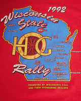 Vintage, 1992, Harley, Davidson, H.O.G., Rally, Tee, The Real Deal, size medium, colour Red, newtown, sydney, australia, thrift store, opshop, preloved, secondhand, sustainable, retro, antique, 70s, 80s, 90s, 2000s, 00s, fashion, clothing, streetwear, trendy, garment, style, boutique, store, shop, archive, sale, cheap, best, top, T-Shirts