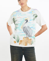 Vintage, 90s, Hand, Painted, Pelican, Wildlife, Tee, The Real Deal, size large, colour White, newtown, sydney, australia, thrift store, opshop, preloved, secondhand, sustainable, retro, antique, 70s, 80s, 90s, 2000s, 00s, fashion, clothing, streetwear, trendy, garment, style, boutique, store, shop, archive, sale, cheap, best, top, T-Shirts