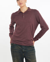 Vintage, Nautica, Long, Sleeve, Polo, Shirt, The Real Deal, size large, colour Burgundy, newtown, sydney, australia, thrift store, opshop, preloved, secondhand, sustainable, retro, antique, 70s, 80s, 90s, 2000s, 00s, fashion, clothing, streetwear, trendy, garment, style, boutique, store, shop, archive, sale, cheap, best, top, Shirts