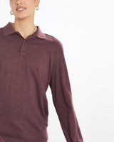 Vintage, Nautica, Long, Sleeve, Polo, Shirt, The Real Deal, size large, colour Burgundy, newtown, sydney, australia, thrift store, opshop, preloved, secondhand, sustainable, retro, antique, 70s, 80s, 90s, 2000s, 00s, fashion, clothing, streetwear, trendy, garment, style, boutique, store, shop, archive, sale, cheap, best, top, Shirts