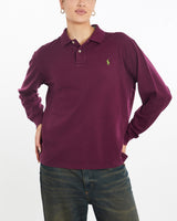 Vintage, 90s, Polo, Ralph, Lauren, Long, Sleeve, Polo, Shirt, The Real Deal, size large, colour Burgundy, newtown, sydney, australia, thrift store, opshop, preloved, secondhand, sustainable, retro, antique, 70s, 80s, 90s, 2000s, 00s, fashion, clothing, streetwear, trendy, garment, style, boutique, store, shop, archive, sale, cheap, best, top, Shirts