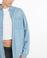 Vintage, Harley, Davidson, Denim, Button, Up, Shirt, The Real Deal, size large, colour Blue, newtown, sydney, australia, thrift store, opshop, preloved, secondhand, sustainable, retro, antique, 70s, 80s, 90s, 2000s, 00s, fashion, clothing, streetwear, trendy, garment, style, boutique, store, shop, archive, sale, cheap, best, top, Shirts